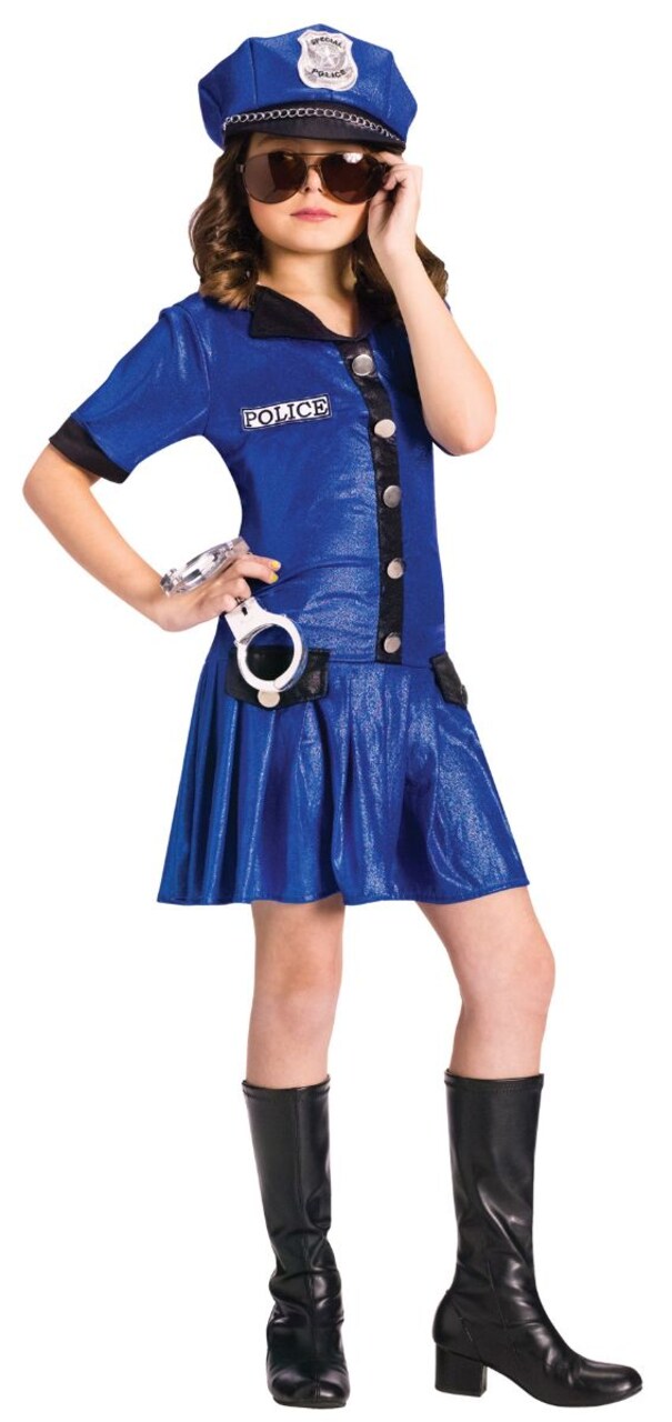 The Costume Center Blue and Black Police Girl Child Halloween Costume - Large